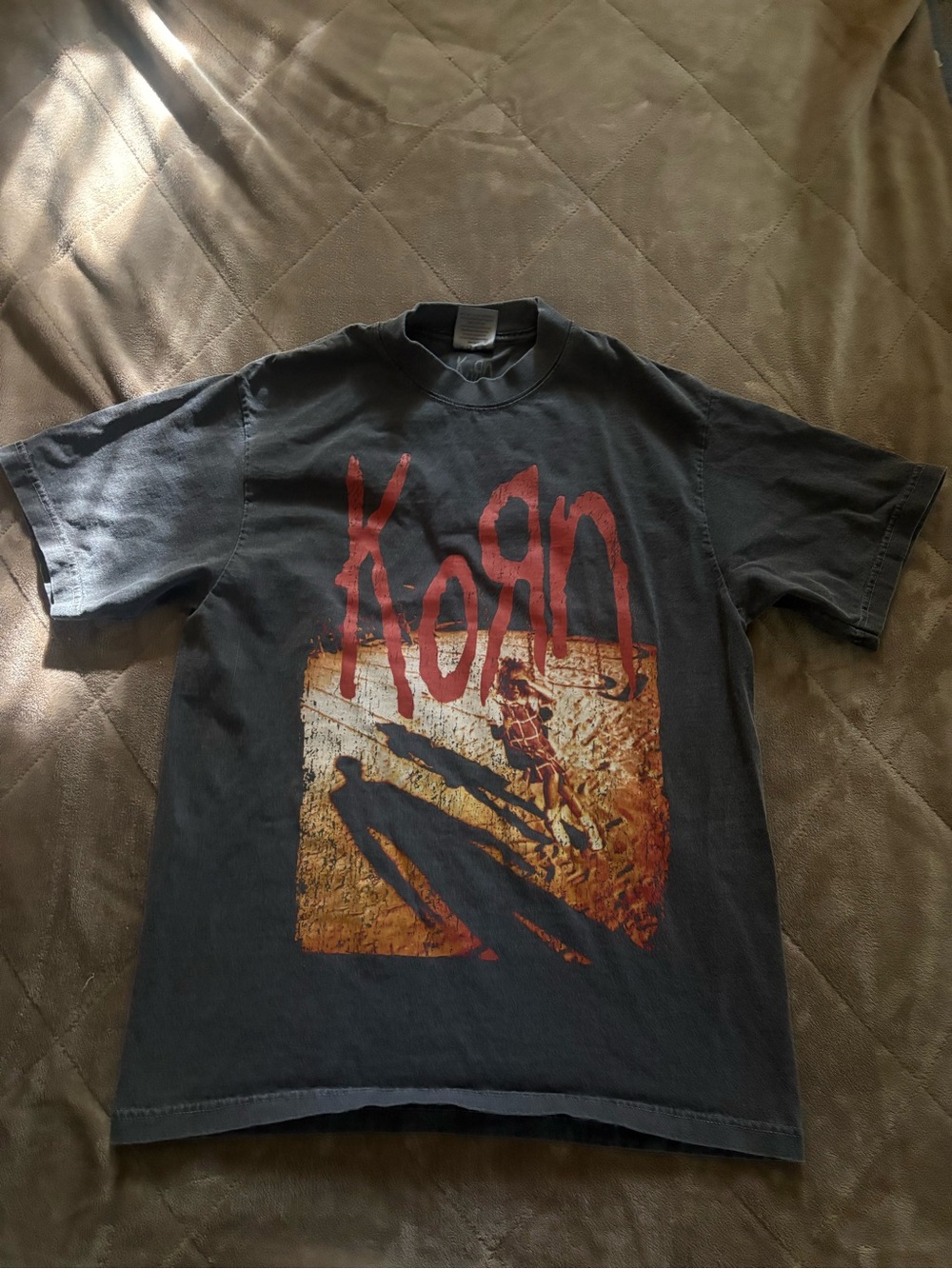 Korn 30th Anniversary Tour Heavyweight Med Gray T Shirt Numetal Band Grunge Tee